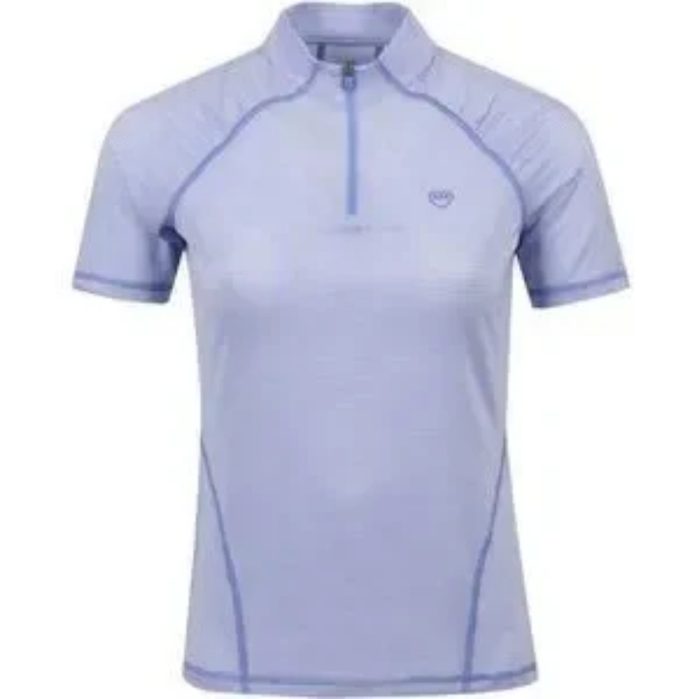 G/Fore Women's Textured Stripe Quarter Zip Golf Shirt In Purple Size L
